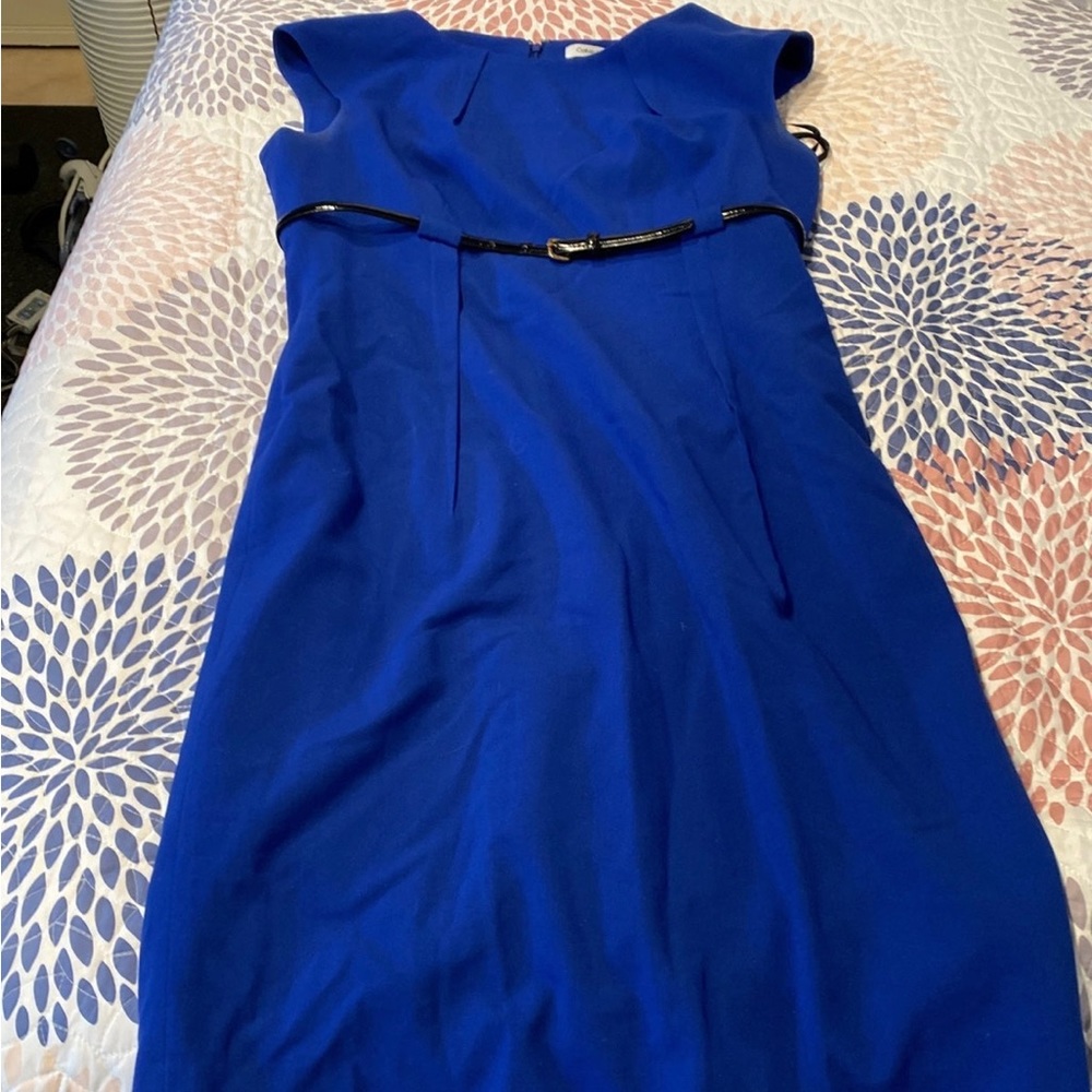 Blue Calvin Klein A-Line Dress